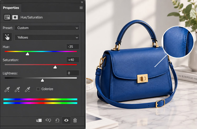How to Edit Jewelry Photos Professionally: Complete Guide 3 Adjust Hue and Saturation